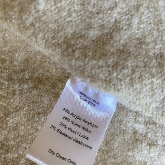 ATM Women’s Wool Blend Open Cardigan Light Beige Size M Long Front Pockets - Picture 5 of 7